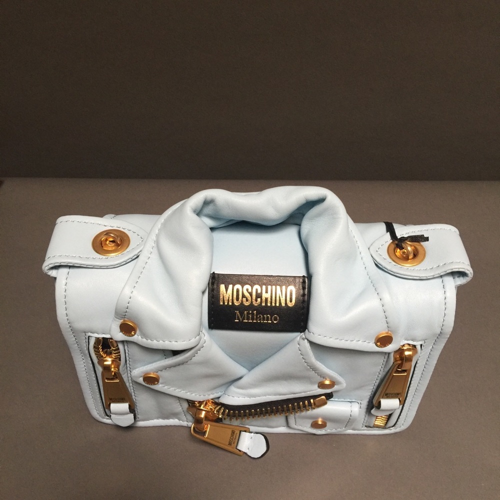 Moschino Blue Biker Jacket Bag - Picture 6 of 6